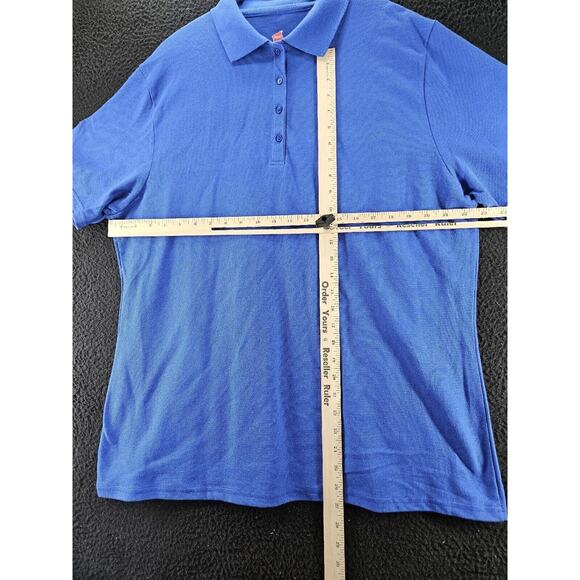 Hanes Mens Polo Blue Size 3XL 100% Cotton Short Sleeve Pullover Buttons - Picture 3 of 12